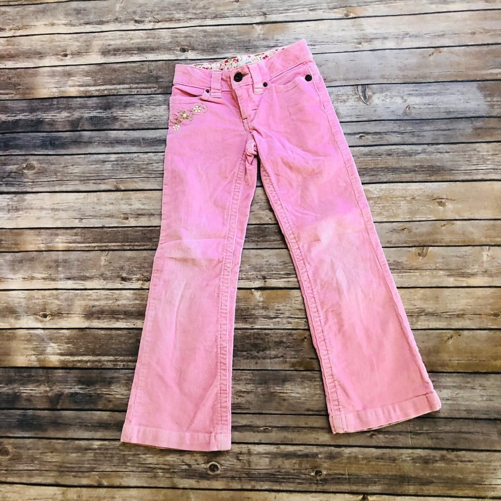 Girls cute pink corduroy flare pants! Size 7